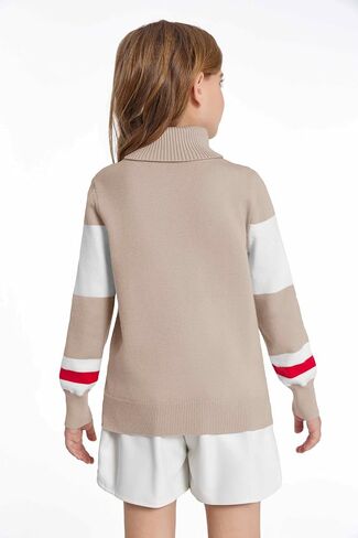 Haloumoning Girls Winter Sweater Kids Color Block Ski Pullover Jumper Tops 5-14 Years in Saudi Arabia