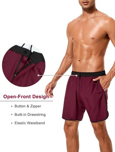 SILKWORLD 2 in 1 Mens Board Shorts Quick Dry Swimming Shorts Suits with Compression Liner in Saudi Arabia