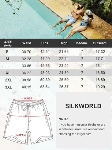 SILKWORLD 2 in 1 Mens Board Shorts Quick Dry Swimming Shorts Suits with Compression Liner in Saudi Arabia