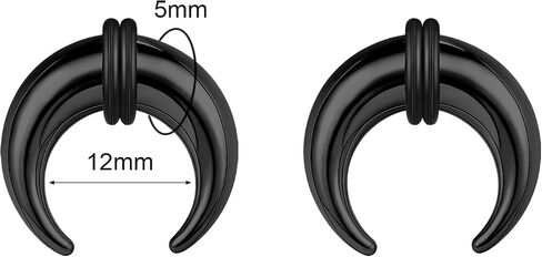 00G-16G الحاجز الحاجز التناقص التدريجي حلقات الحاجز الفولاذ المقاوم للصدأ Pincher الحاجز الثقب C شكل الجاموس نقالة المتوسع الأذن تفتق مجموعة لتمتد مثقوب، الذهب/أسود/الشظية in Kuwait