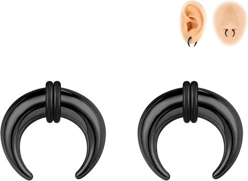 00G-16G الحاجز الحاجز التناقص التدريجي حلقات الحاجز الفولاذ المقاوم للصدأ Pincher الحاجز الثقب C شكل الجاموس نقالة المتوسع الأذن تفتق مجموعة لتمتد مثقوب، الذهب/أسود/الشظية in Kuwait