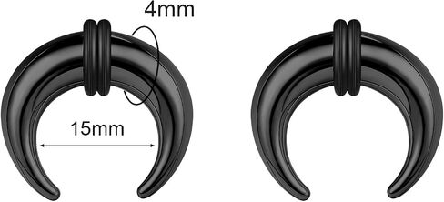 00G-16G الحاجز الحاجز التناقص التدريجي حلقات الحاجز الفولاذ المقاوم للصدأ Pincher الحاجز الثقب C شكل الجاموس نقالة المتوسع الأذن تفتق مجموعة لتمتد مثقوب، الذهب/أسود/الشظية in Kuwait