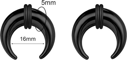 00G-16G الحاجز الحاجز التناقص التدريجي حلقات الحاجز الفولاذ المقاوم للصدأ Pincher الحاجز الثقب C شكل الجاموس نقالة المتوسع الأذن تفتق مجموعة لتمتد مثقوب، الذهب/أسود/الشظية in Kuwait