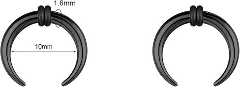 00G-16G الحاجز الحاجز التناقص التدريجي حلقات الحاجز الفولاذ المقاوم للصدأ Pincher الحاجز الثقب C شكل الجاموس نقالة المتوسع الأذن تفتق مجموعة لتمتد مثقوب، الذهب/أسود/الشظية in Kuwait