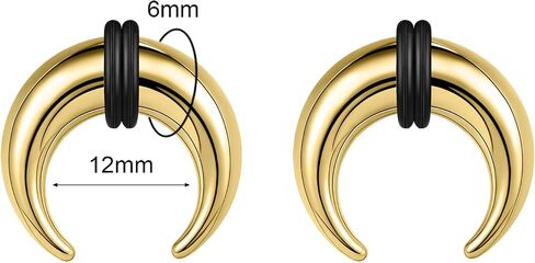 00G-16G الحاجز الحاجز التناقص التدريجي حلقات الحاجز الفولاذ المقاوم للصدأ Pincher الحاجز الثقب C شكل الجاموس نقالة المتوسع الأذن تفتق مجموعة لتمتد مثقوب، الذهب/أسود/الشظية in Kuwait