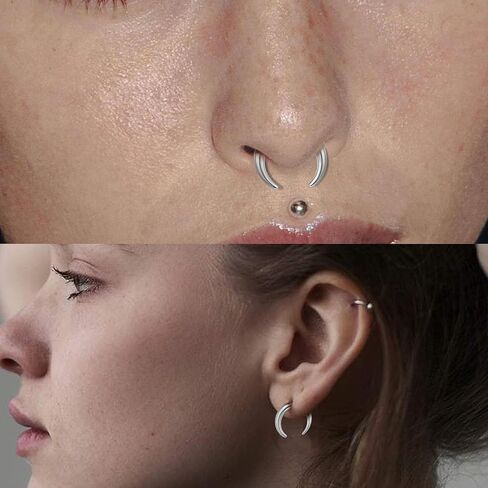 00G-16G الحاجز الحاجز التناقص التدريجي حلقات الحاجز الفولاذ المقاوم للصدأ Pincher الحاجز الثقب C شكل الجاموس نقالة المتوسع الأذن تفتق مجموعة لتمتد مثقوب، الذهب/أسود/الشظية in Kuwait