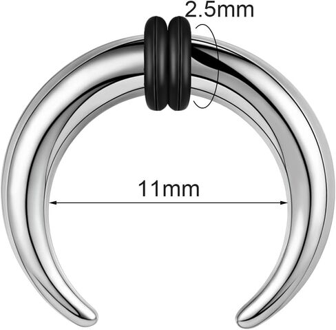 00G-16G الحاجز الحاجز التناقص التدريجي حلقات الحاجز الفولاذ المقاوم للصدأ Pincher الحاجز الثقب C شكل الجاموس نقالة المتوسع الأذن تفتق مجموعة لتمتد مثقوب، الذهب/أسود/الشظية in Kuwait