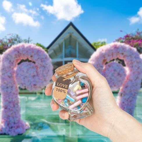 Capsule Letters Message in a Bottle Glass，Capsule Message Pills/Love Letter/Cute Gifts Ideas for Boyfriend/Girlfriend. (Transparent 120PCS) in Saudi Arabia