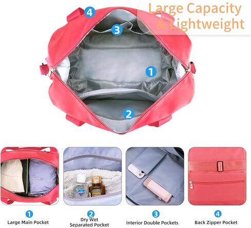 WALNEW Gym Duffel Bag for Women Men, Travel Carry on Weekender Overnight Tote Bags, Lightweight Waterproof Personal Item Bag for Sports, Dance, Workout with Wet Pocket, Peacock Blue in Saudi Arabia