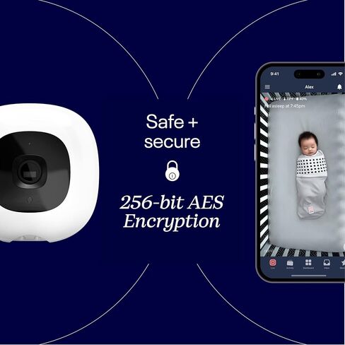 Nanit Pro Smart Baby Monitor & Flex Stand - كاميرا فيديو Wi-Fi آمنة بدقة 1080 بكسل، متتبع حركة النوم والتنفس بدون مستشعر، صوت ثنائي الاتجاه، تنبيهات الصوت والحركة، رؤية ليلية، وشريط التنفس - أبيض in Kuwait
