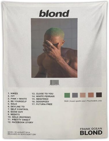 WEERSHUN Frank Singer نسيج العلم الموسيقي، أشقر (أشقر) غطاء ألبوم نسيج جدار معلق خلفية غرفة النوم ديكور المنزل لغرفة النوم وغرفة المعيشة (40 × 30 بوصة) in Kuwait