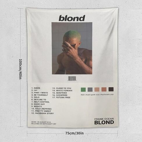 WEERSHUN Frank Singer نسيج العلم الموسيقي، أشقر (أشقر) غطاء ألبوم نسيج جدار معلق خلفية غرفة النوم ديكور المنزل لغرفة النوم وغرفة المعيشة (40 × 30 بوصة) in Kuwait