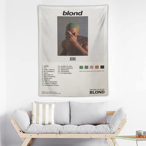 WEERSHUN Frank Singer نسيج العلم الموسيقي، أشقر (أشقر) غطاء ألبوم نسيج جدار معلق خلفية غرفة النوم ديكور المنزل لغرفة النوم وغرفة المعيشة (40 × 30 بوصة) in Kuwait