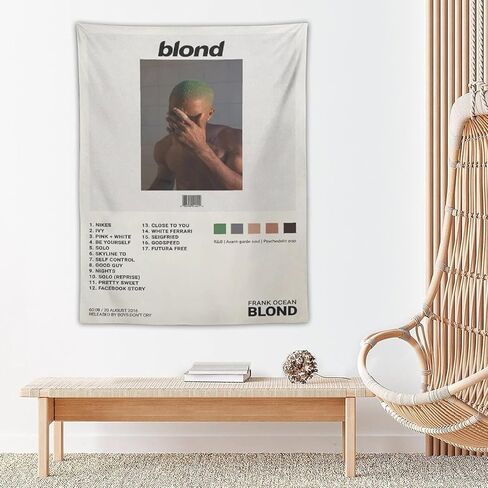 WEERSHUN Frank Singer نسيج العلم الموسيقي، أشقر (أشقر) غطاء ألبوم نسيج جدار معلق خلفية غرفة النوم ديكور المنزل لغرفة النوم وغرفة المعيشة (40 × 30 بوصة) in Kuwait