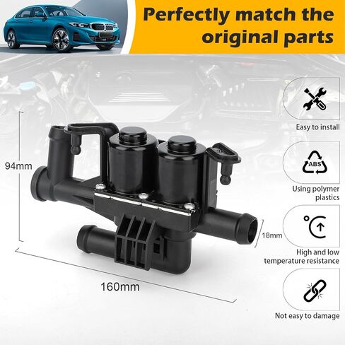 64219310349 Heater Control Valve - Water Control Valve for BMW F01 F02 F10 F11 F12 520i 523i 528i 535i 550i 640i 650i 740i 740Li 750i 750Li 760Li Alpina B6 B7 M5 M6 Replaces# 64114271156, 64119119164 in Saudi Arabia