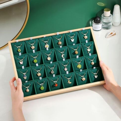 علبة المجوهرات 18 شبكة المعلقات المنظم القلائد عرض حامل Jewelrystorage الأخضر in Saudi Arabia