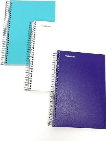 Mintra Office Durable Spiral Notebook - 2 Subject (Junior Size 3pk (6.5in x 9.5in), Arctic Ice, Sun Yellow, Spring Pink) in Saudi Arabia