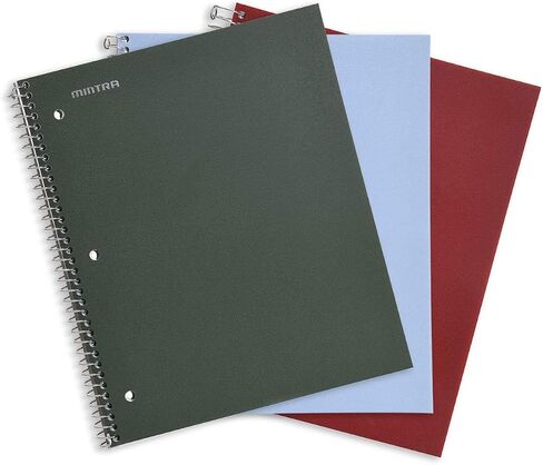 Mintra Office Durable Spiral Notebook - 2 Subject (Junior Size 3pk (6.5in x 9.5in), Arctic Ice, Sun Yellow, Spring Pink) in Saudi Arabia