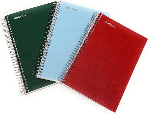 Mintra Office Durable Spiral Notebook - 2 Subject (Junior Size 3pk (6.5in x 9.5in), Arctic Ice, Sun Yellow, Spring Pink) in Saudi Arabia