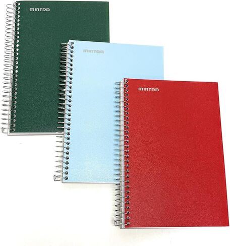 Mintra Office Durable Spiral Notebook - 2 Subject (Junior Size 3pk (6.5in x 9.5in), Arctic Ice, Sun Yellow, Spring Pink) in Saudi Arabia