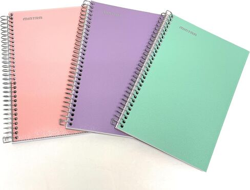Mintra Office Durable Spiral Notebook - 2 Subject (Junior Size 3pk (6.5in x 9.5in), Arctic Ice, Sun Yellow, Spring Pink) in Saudi Arabia