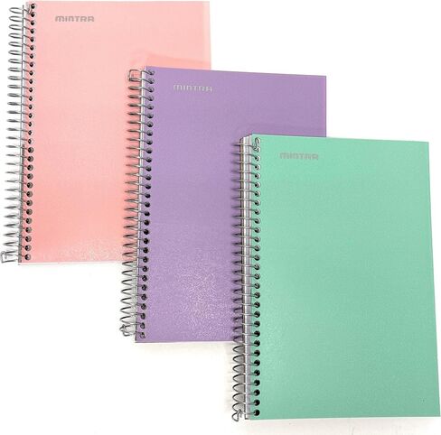 Mintra Office Durable Spiral Notebook - 2 Subject (Junior Size 3pk (6.5in x 9.5in), Arctic Ice, Sun Yellow, Spring Pink) in Saudi Arabia