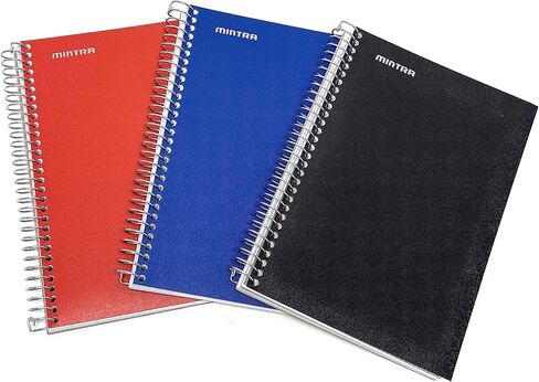Mintra Office Durable Spiral Notebook - 2 Subject (Junior Size 3pk (6.5in x 9.5in), Arctic Ice, Sun Yellow, Spring Pink) in Saudi Arabia
