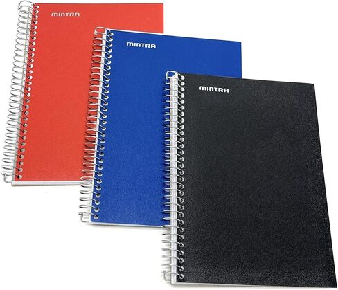 Mintra Office Durable Spiral Notebook - 2 Subject (Junior Size 3pk (6.5in x 9.5in), Arctic Ice, Sun Yellow, Spring Pink) in Saudi Arabia