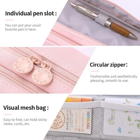 CICIMELON Large Capacity Pencil Case Pouch with Zipper Spacious Opening Pen Bag School Office Storage for Students Girls Boys Adults, Pink in Saudi Arabia
