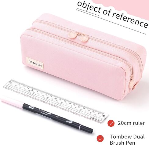 CICIMELON Large Capacity Pencil Case Pouch with Zipper Spacious Opening Pen Bag School Office Storage for Students Girls Boys Adults, Pink in Saudi Arabia