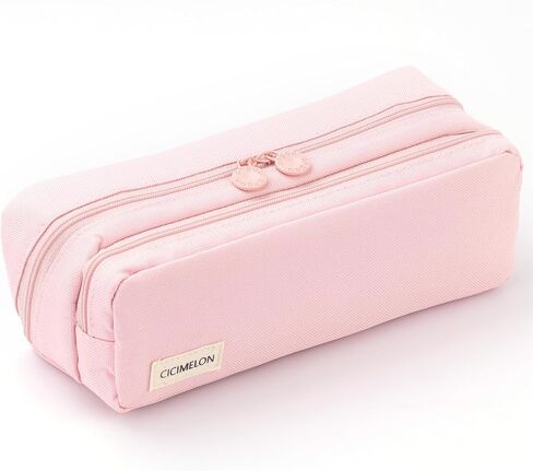 CICIMELON Large Capacity Pencil Case Pouch with Zipper Spacious Opening Pen Bag School Office Storage for Students Girls Boys Adults, Pink in Saudi Arabia