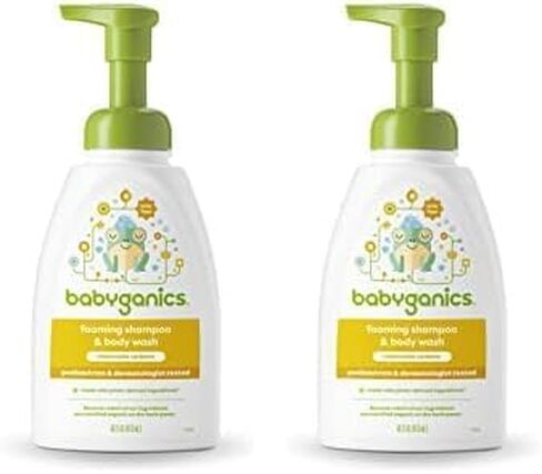 Babyganics Baby Shampoo + Body Wash Pump Bottle, Chamomile Verbena, Non-Allergenic and Tear-Free, 16 Fl Oz, Packaging May Vary in Saudi Arabia