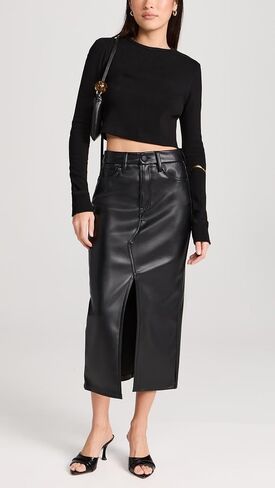 Good American Women's Slit Front Midi Skirt in Saudi Arabia