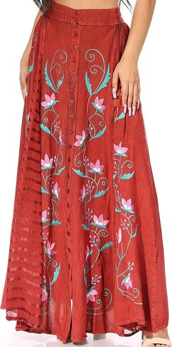 Sakkas Sarita Women's Casual Boho Maxi Floral Long Elastic Waist Skirt Slim in Saudi Arabia