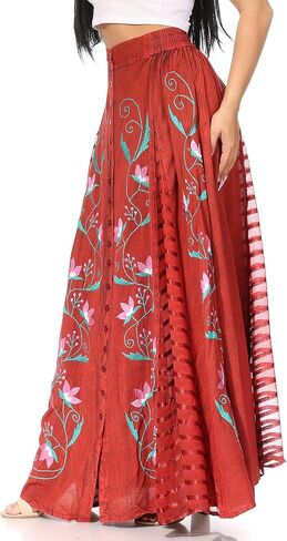 Sakkas Sarita Women's Casual Boho Maxi Floral Long Elastic Waist Skirt Slim in Saudi Arabia