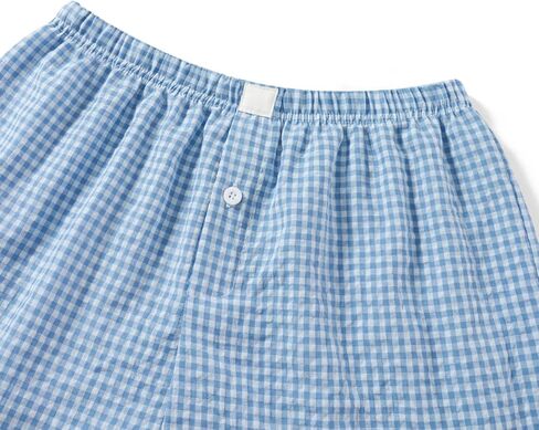 Y2k Plaid Shorts Baggy Boxer Shorts for Women Elastic Waist Casual Lounge Bottom Gingham Pajama Shorts Sleepwear in Saudi Arabia