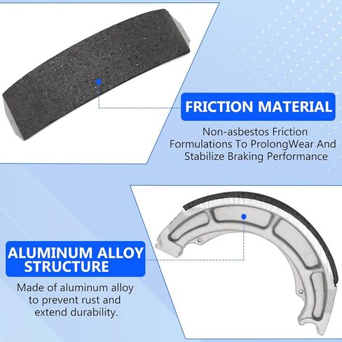 Rear Brake Shoes for Suzuki KingQuad 250 300 LT4WDX/LTF4WD/LTF300 QuadRunner 250 300 500 LT250EF/LT300E/LTF500F QuadMaster 500 LTA500F 1985-2002 OEM# 64400-41810 64410-24501 64410-41B00 64410-41B01 in Saudi Arabia