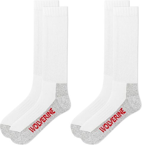 Wolverine Men's Steel Toe Cotton Work Boot Crew Socks-2 Pairs-Durable Cushioning in Saudi Arabia