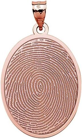 PicturesOnGold.com Custom Fingerprint Oval Charm or Pendant in Saudi Arabia