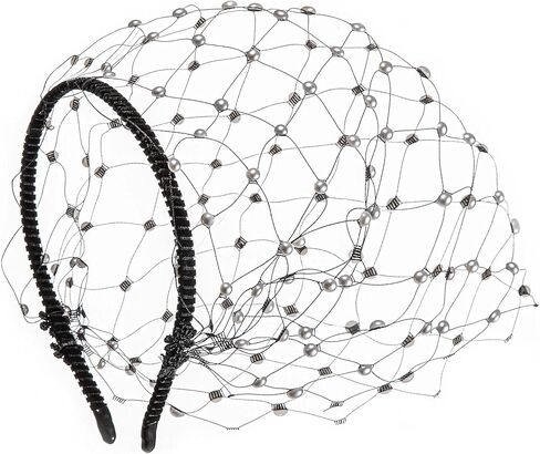 BABEYOND 1920s Flapper Fascinator Mesh Veil Headband Bridal Wedding Tea Party Fascinator Veil for Women in Kuwait