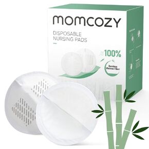 Momcozy Bamboo Fiber Disposable Nursing Pads, 100% Natural Materials and 100% Biodegradable Breast Pads, Breastfeeding Essentials for Moms, 80 Count