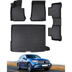DrCarNow® for Mercedes Benz GLC Floor Mats 2022 2021 2020 2019 2018 2017 2016 (Not Fit GLC Coupe Series), All Weather Custom Fit for Mercedes Benz GLC 300 Floor Mats for Benz GLC 300 Cargo Trunk Liner