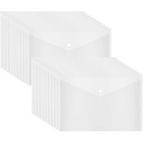 Poly Envelope, Clear Plastic Envelope Folder with Button Closure, 20PCS Document Envelopes,US Letter / A4 Size - Gtlzlz