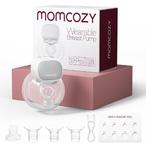 Momcozy Hands Free Breast Pump S9 Pro Updated, Wearable Breast Pump of Longer Battery Life & LED Display, Double Portable Electric Breast Pump with 2 Modes & 9 Levels - 24mm, 2 Pack Pink