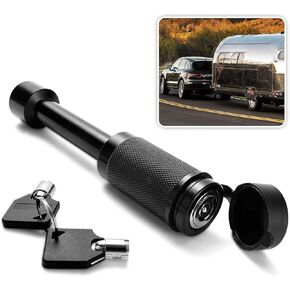 Zone Tech Trailer Hitch Receiver Lock - Premium Quality Anti-Theft 5/8" Pin for Class III IV 2" and 2-1/2" Receiver with Rubber Cap - Durable Metal Weatherproof Receiver (1-Pack)