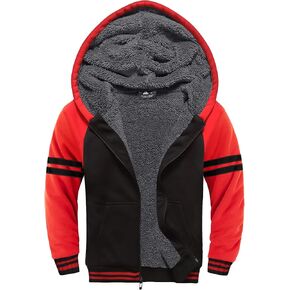 V VALANCH Boys Hoodie Zip Up Fleece Lined Jacket Warm Sherpa Hooded Sweatshirts for Boys Girls 6-15 Years
