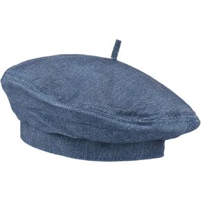 Women Blue Denim Beret French Artist Painter Beanie Hat Cap