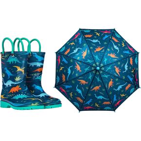 مظلة وايلدكين للأطفال وحزمة أحذية المطر مقاس 9 لجميع مغامرات المواسم (الديناصورات الجوراسية) in Kuwait
