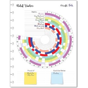 Habit Tracker Inserts for 11 Disc Big Planners, Habit Log, Resolution Tracker, Monthly Habit Planner for Letter Size Planners (11 Disc Big (8.5" x 11"))