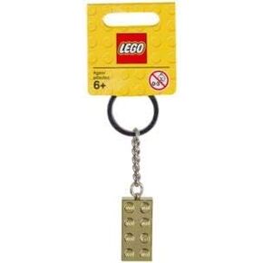 LEGO Classic 2 x 4 Brick Metallic Gold Keychain 850808